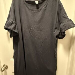 Old Navy Black Midi Dress with Ruffle Sleeves